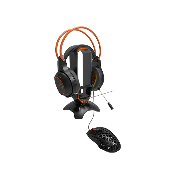 CANYON Gaming 3 in 1 Headset stand, Bungee and USB 2.0 hub, 2 USB hub - Black